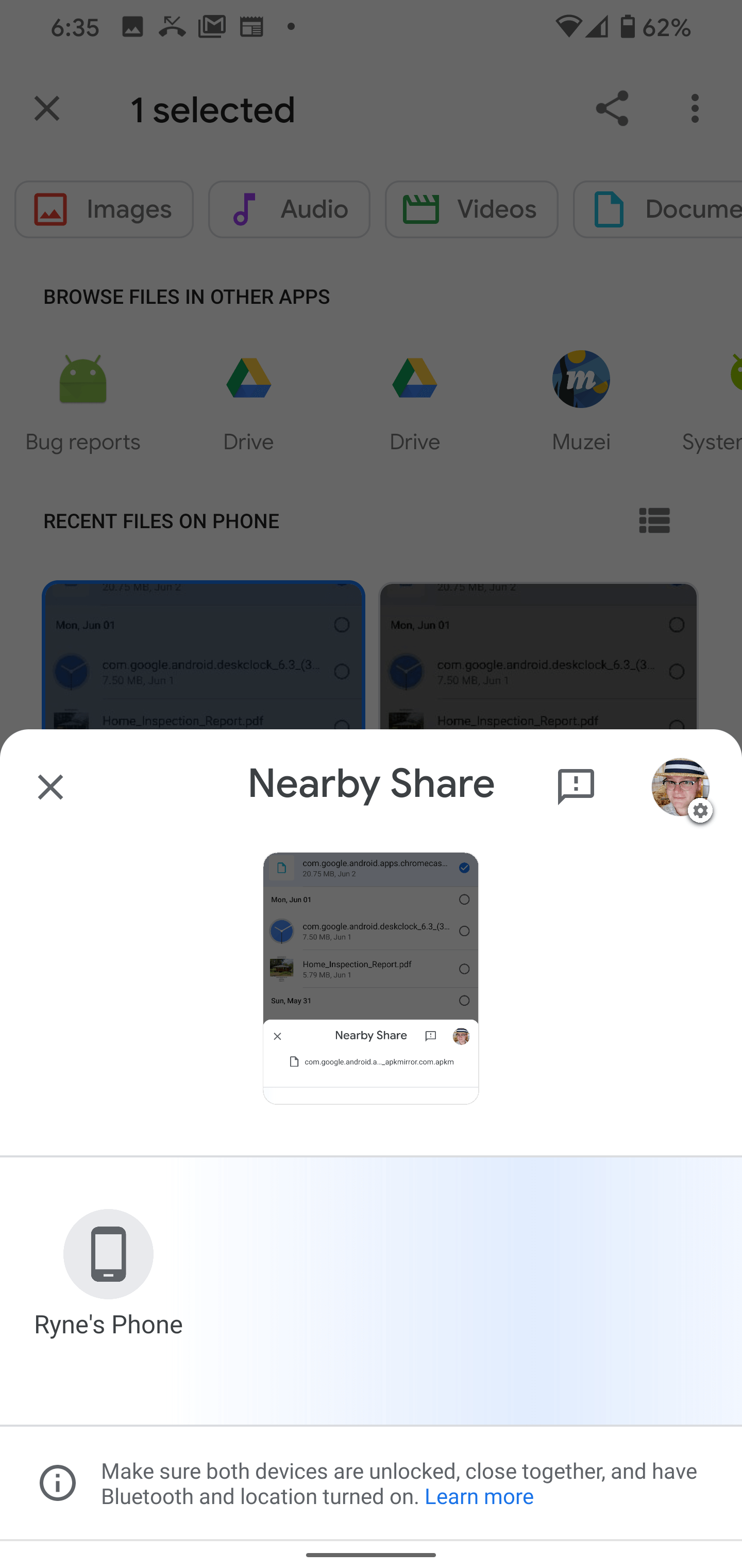 Condivisione nelle vicinanze di Google