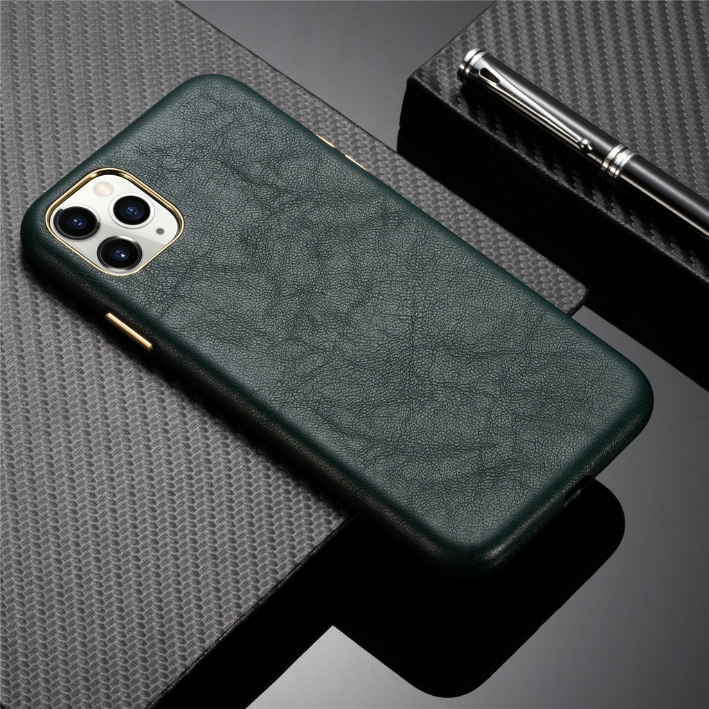 Custodia in Pelle Premium con Bottoni Metallici per iPhone 13