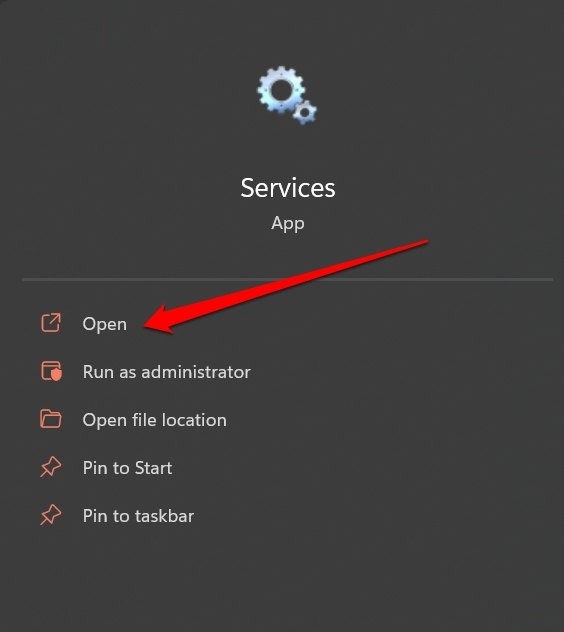 ouvrir l'application Services Windows 11