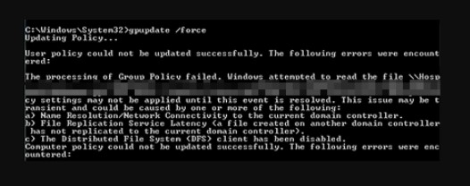 GPUpdate Force Não Funcionando