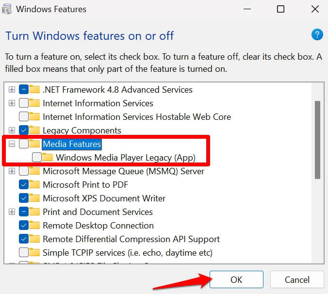 disabilita windows media player
