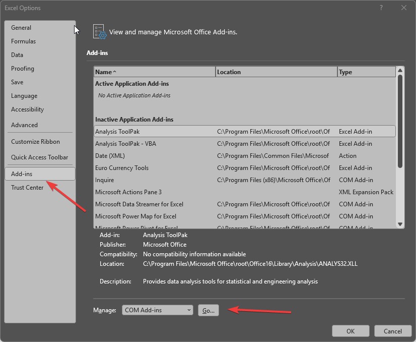 Désactiver les compléments inutiles Excel