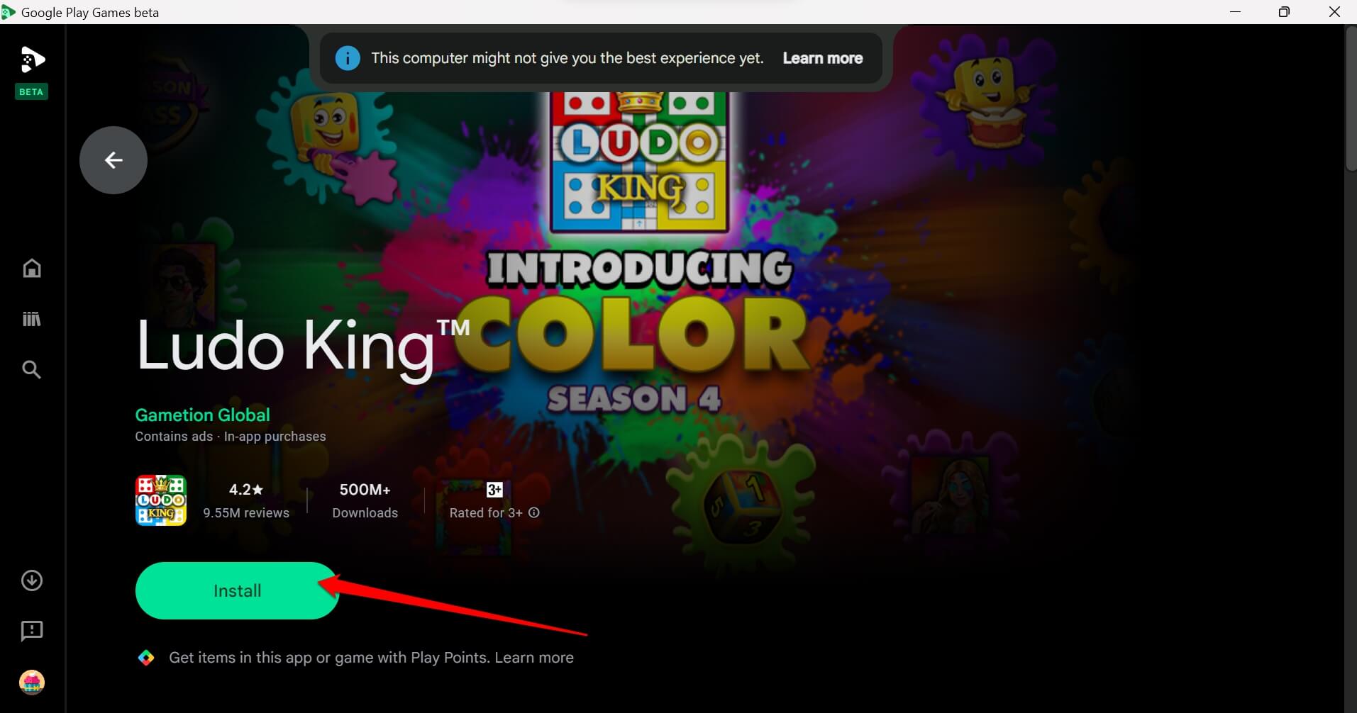 Spiel auf Google Play Spiele PC installieren