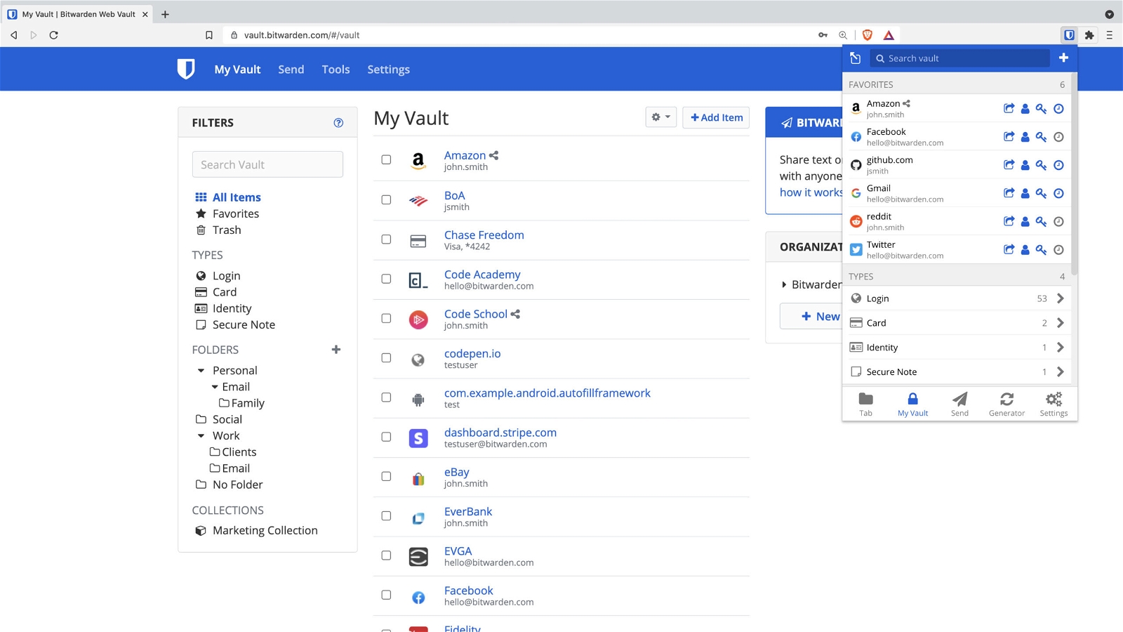 UI  - Bitwarden vs. Dashlane
