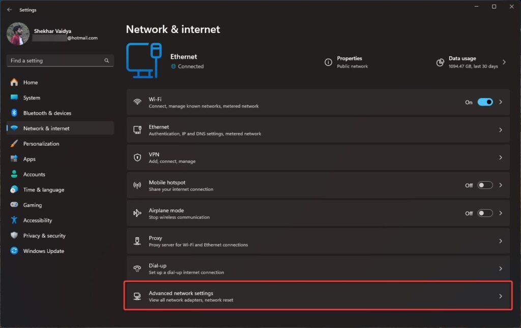 네트워크 및 인터넷 설정 - ERR_SOCKET_NOT_CONNECTED