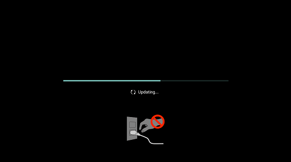 proceso de actualización android tv