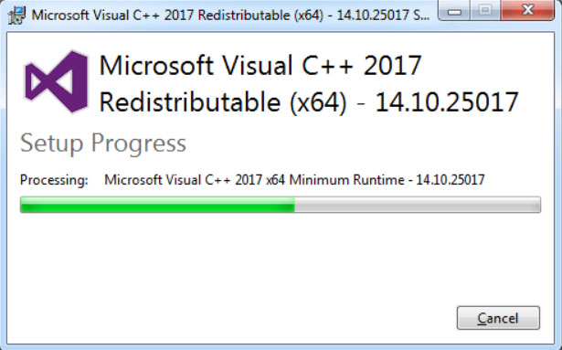 Reinstalla i Redistributabili Visual C++ 