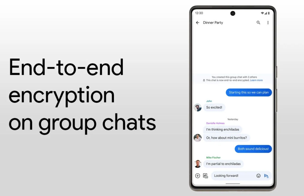 Comment activer le chiffrement de bout en bout sur les messages texte ? - Symbole de verrou sur les messages texte Android