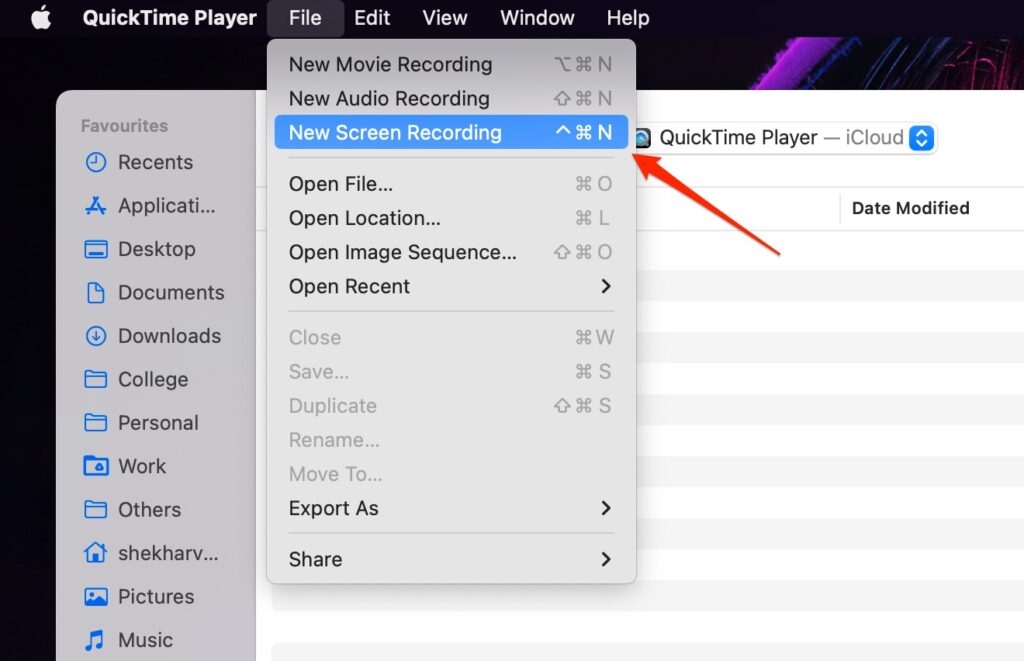 QuickTime Player - Registra Facetime Con Audio
