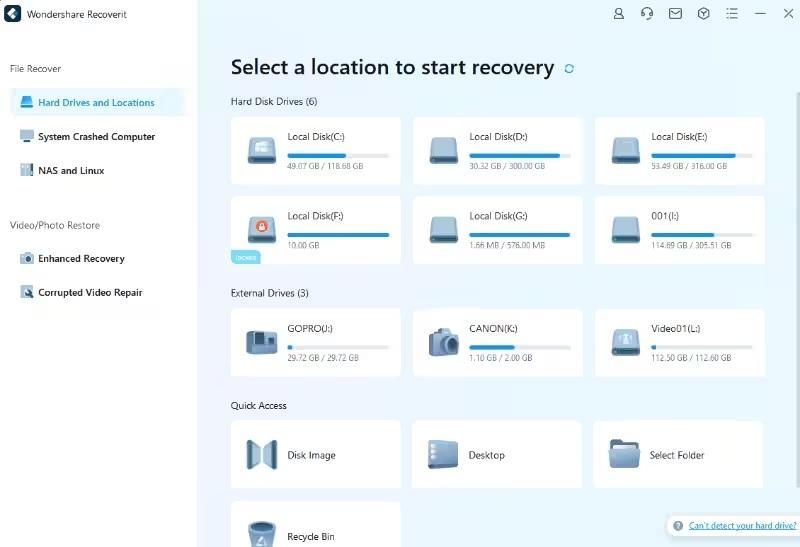Utiliser Recoverit pour la récupération de carte SD