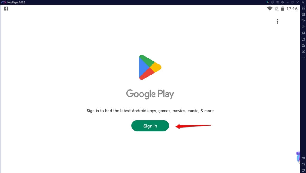 GoogleにサインインするNox Player - InShot for PC