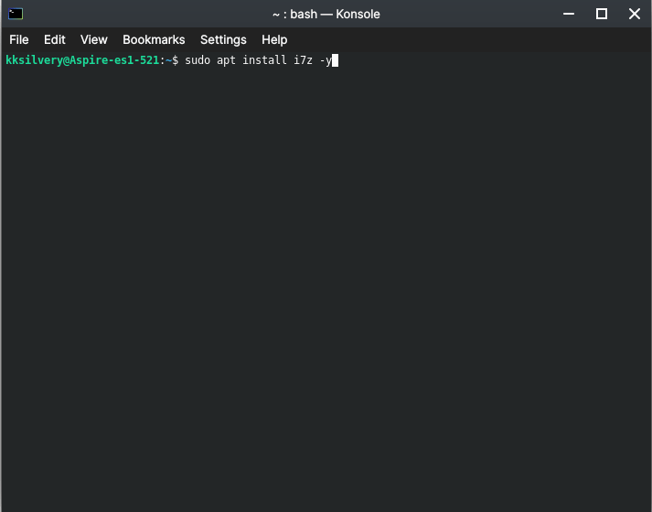「ターミナル」を開き、「sudo_apt_install_i7z_-y」と入力し、エンターキーを押します