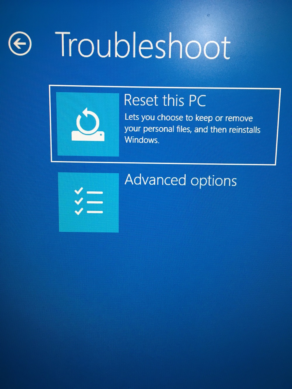 このPCをリセット