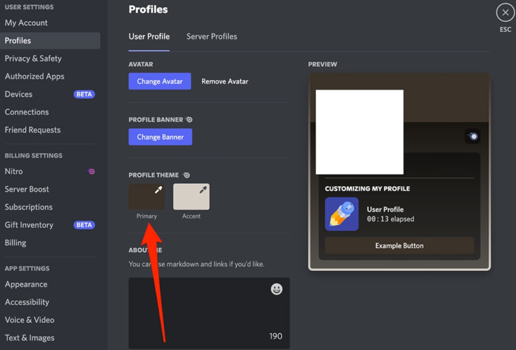 Cambiar el Tema en la Web - El Tema del Perfil de Discord No se Guarda