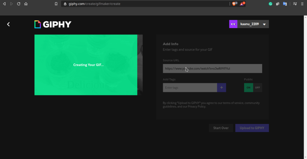 create GIFs from YouTube Videos