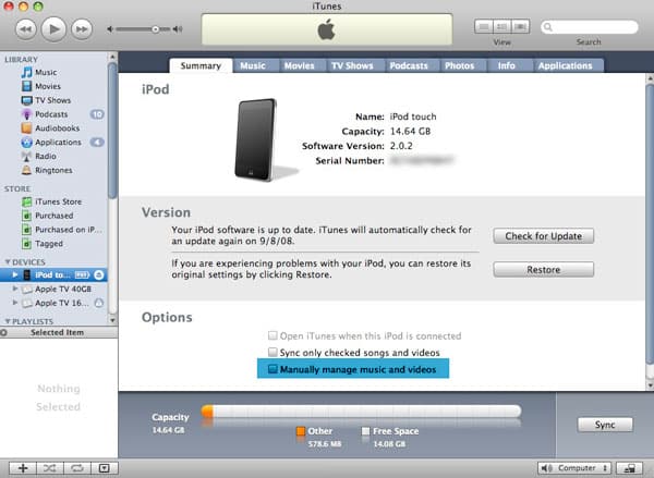 Trasferire musica su iPod touch da più computer