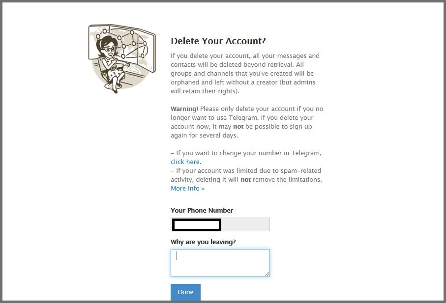 Supprimer le compte Telegram
