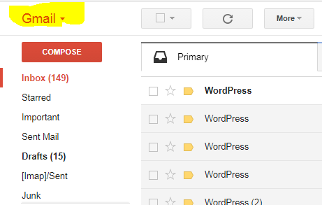 Tocca il Testo Gmail per vedere l'opzione contatti.