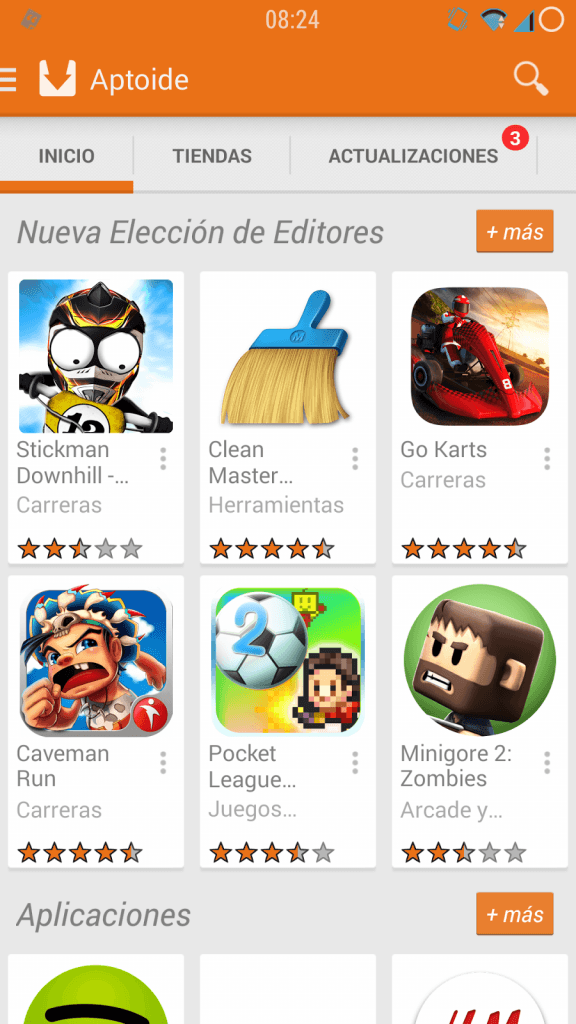 Aptoide-Oberfläche