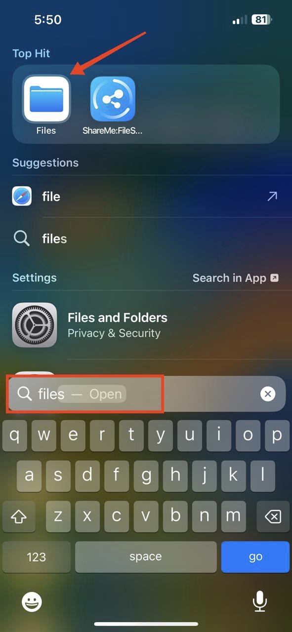 открыть приложение файлы