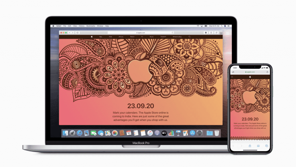 Una captura de pantalla de la tienda en línea oficial de Apple en India.