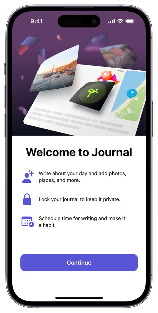 Commencer avec l'application Journal