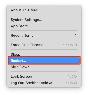 Redémarrer Mac - Erreur « Désolé, aucune manipulation avec le presse-papiers autorisée »