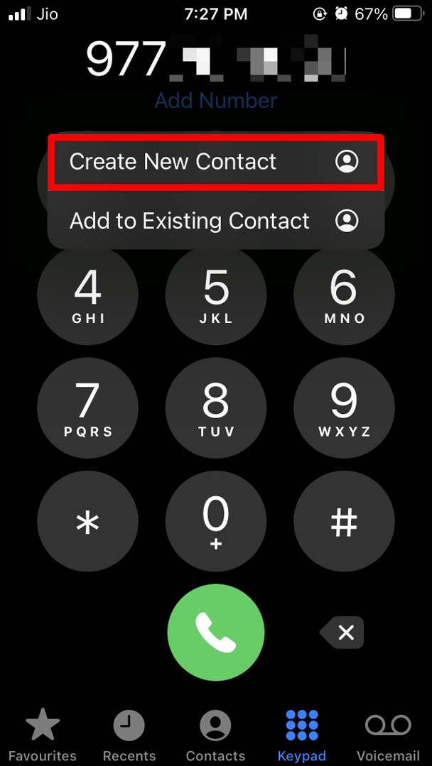 créer un nouveau contact