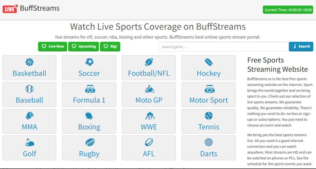 BuffStreams - Mejores Sitios y Aplicaciones para Transmitir la NFL