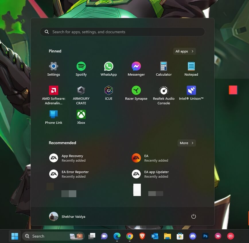 Menu Iniciar do Windows 11 - Windows 12
