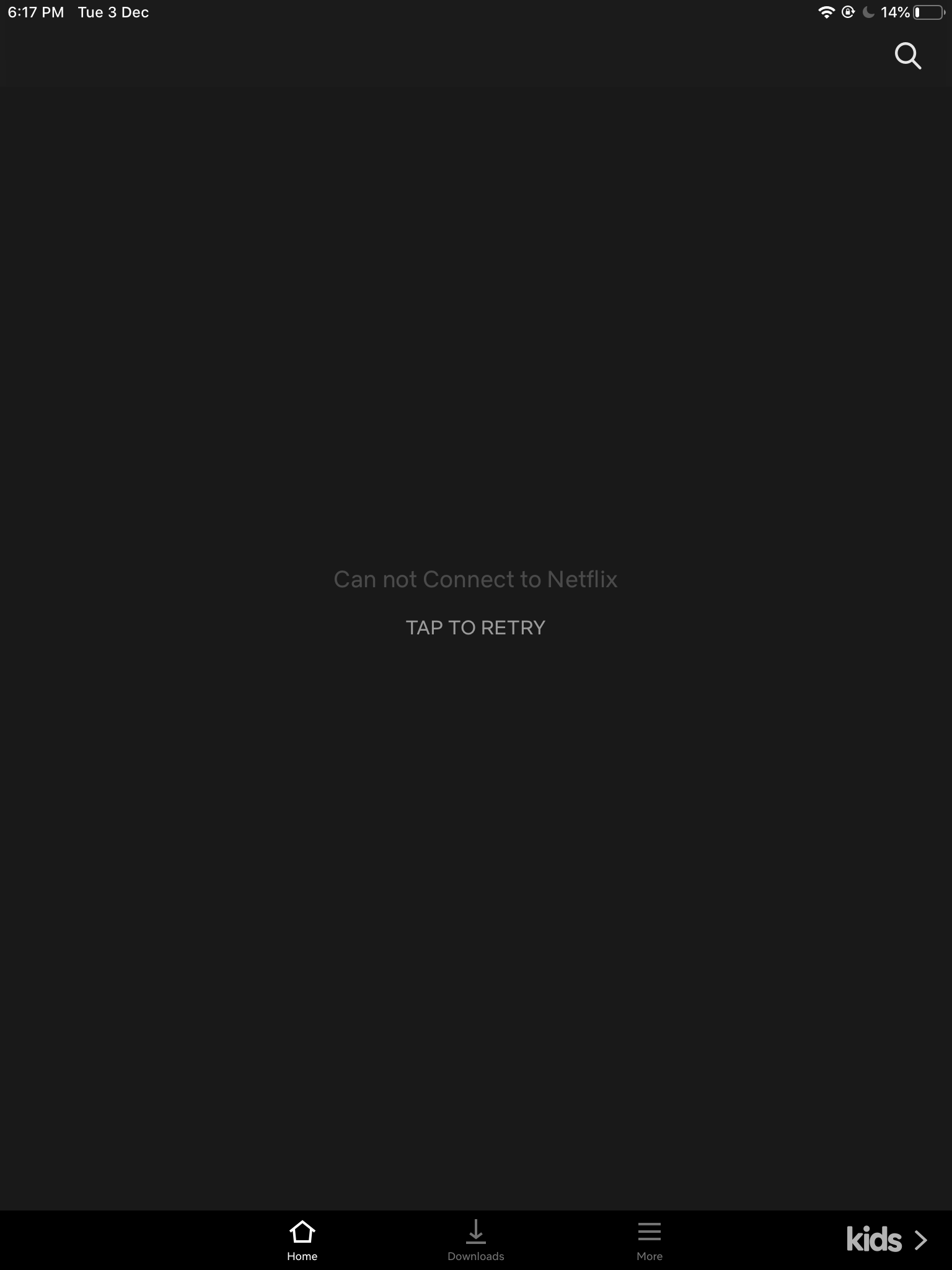Impossibile connettersi a netflix tocca per riprovare