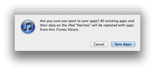 iTunes에서 Sync Apps 옵션 다시 활성화하기