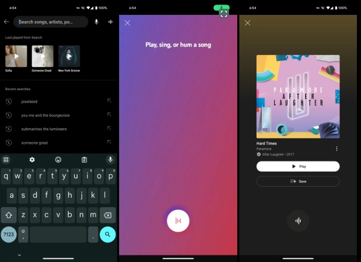 Lieder durch Summen auf YouTube Music identifizieren