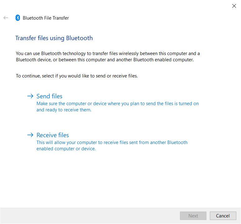 Transferir archivos usando Bluetooth