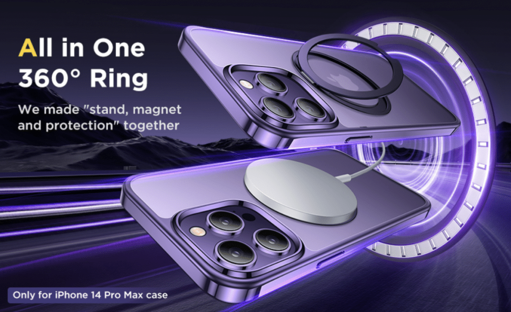 Juntone Magn-Ring Shockcase : Élevez votre expérience iPhone 14 Pro Max avec la compatibilité MagSafe