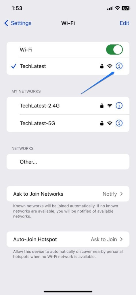 Paramètres Wifi - L'iPhone ne peut pas accéder à certains sites