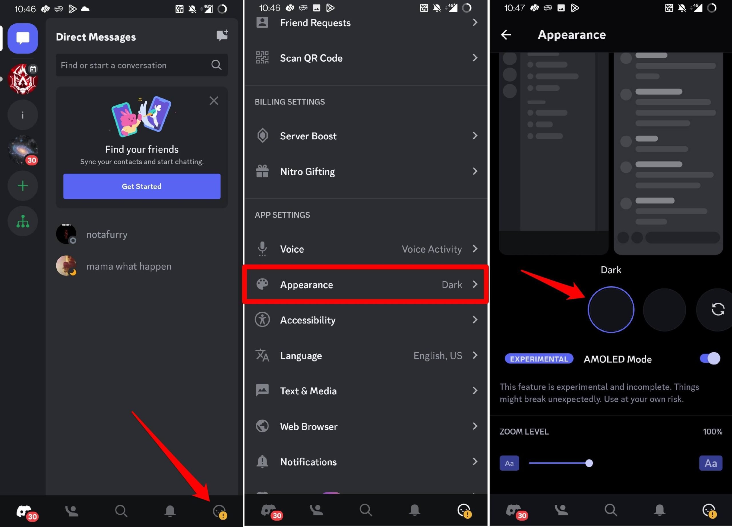passa a tema scuro su Discord scalata