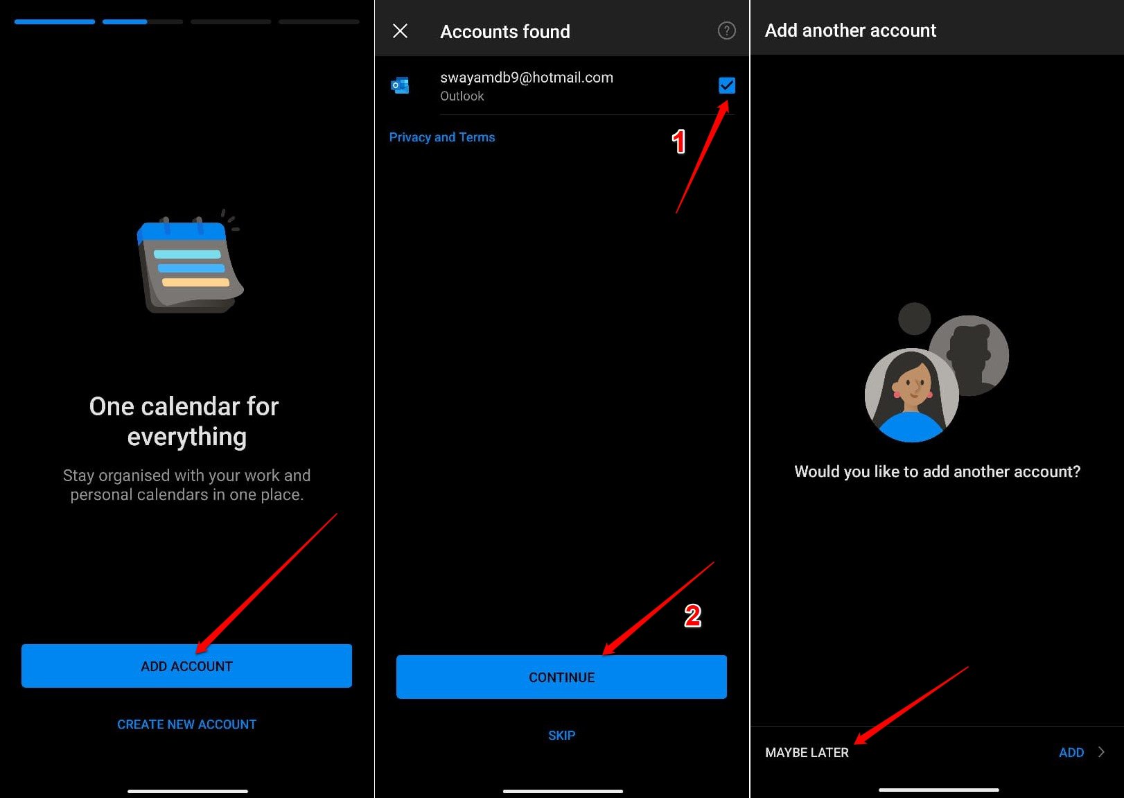 come accedere all'account hotmail da telefono