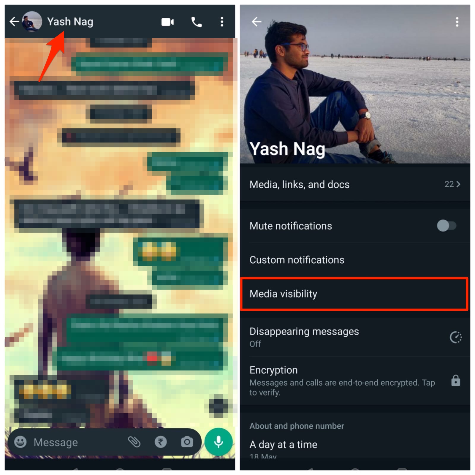 Visibilidad de Medios del Chat