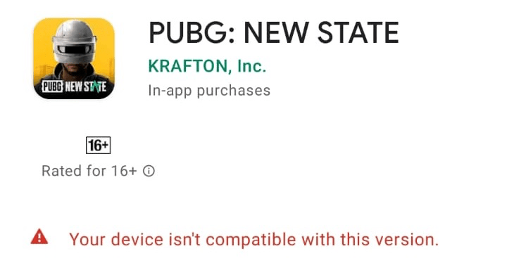 Seu Dispositivo não é compatível com esta versão