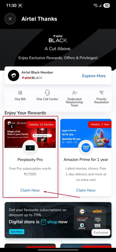 AirtelでPerplexity Proを1年間無料で入手する方法？ 3
