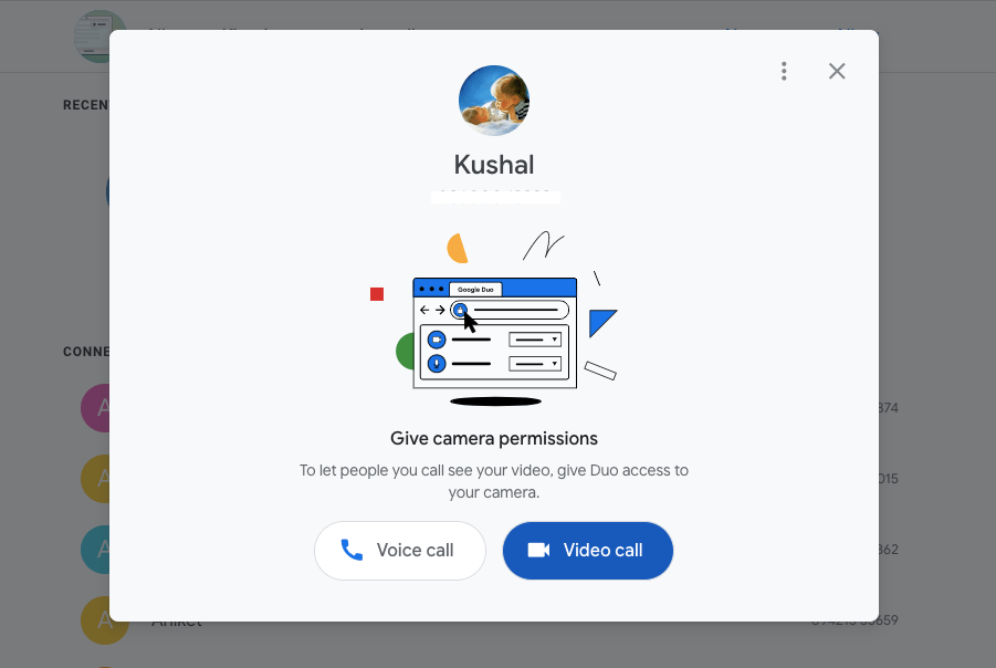 Llamada de voz de Google Duo