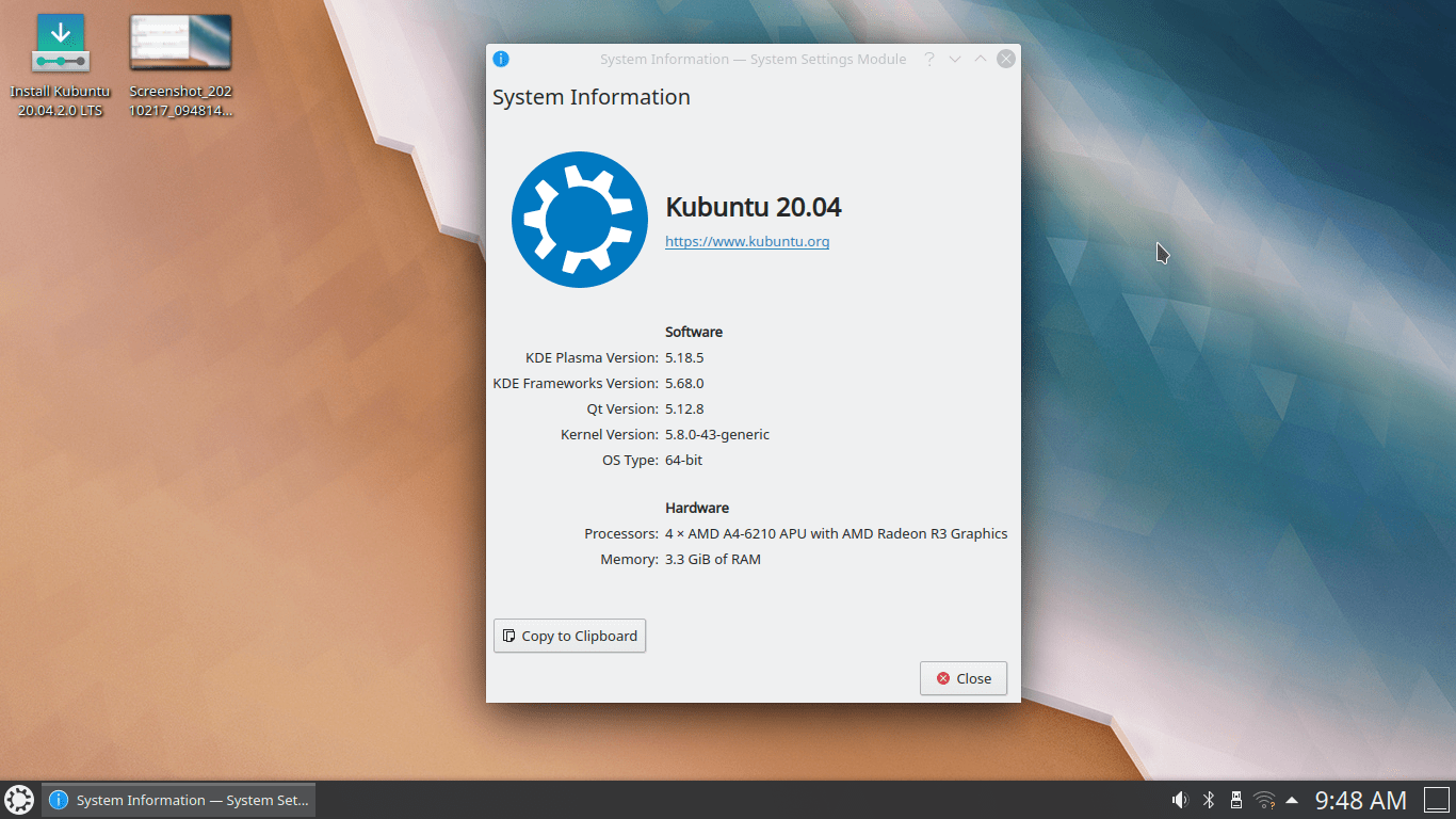 Аппаратное обеспечение Kubuntu