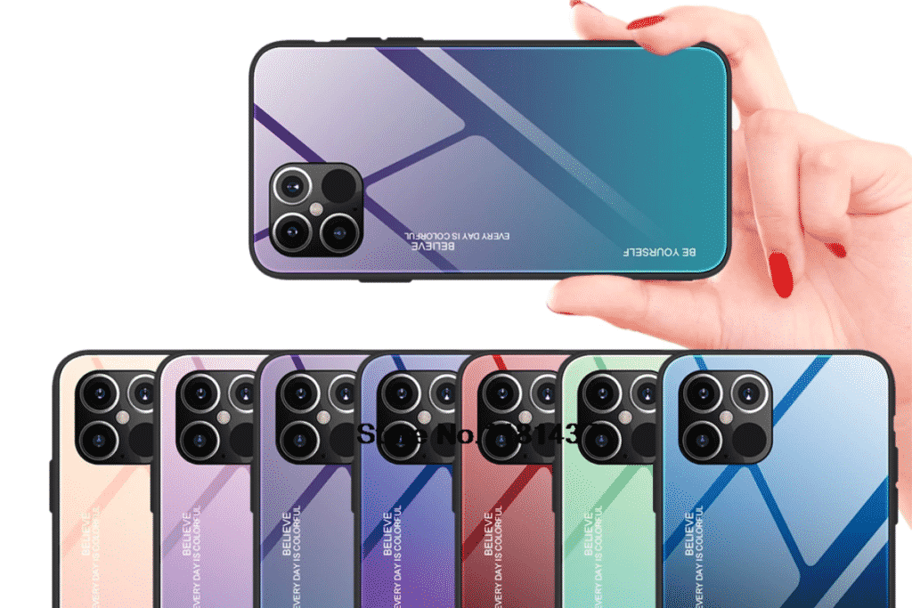 Жесткий градиентный стеклянный чехол для iPhone 12 Pro Max