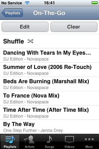 Gestionar y sincronizar listas de reproducción On-The-Go del iPod touch