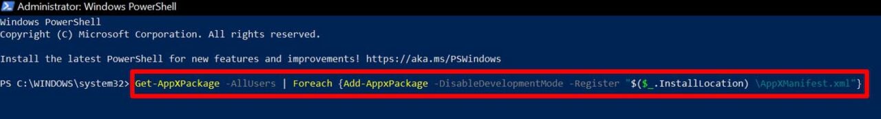 PowerShell Windows-Taste reparieren