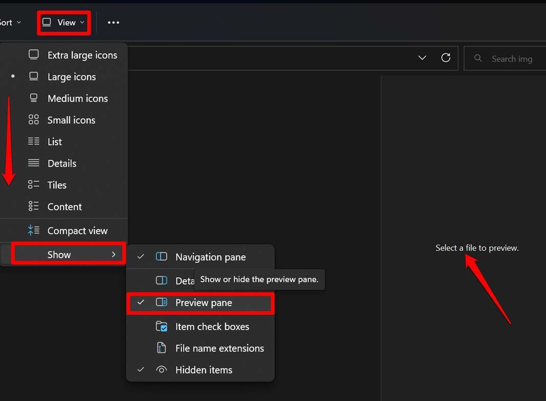 abilita anteprima file su esplora windows
