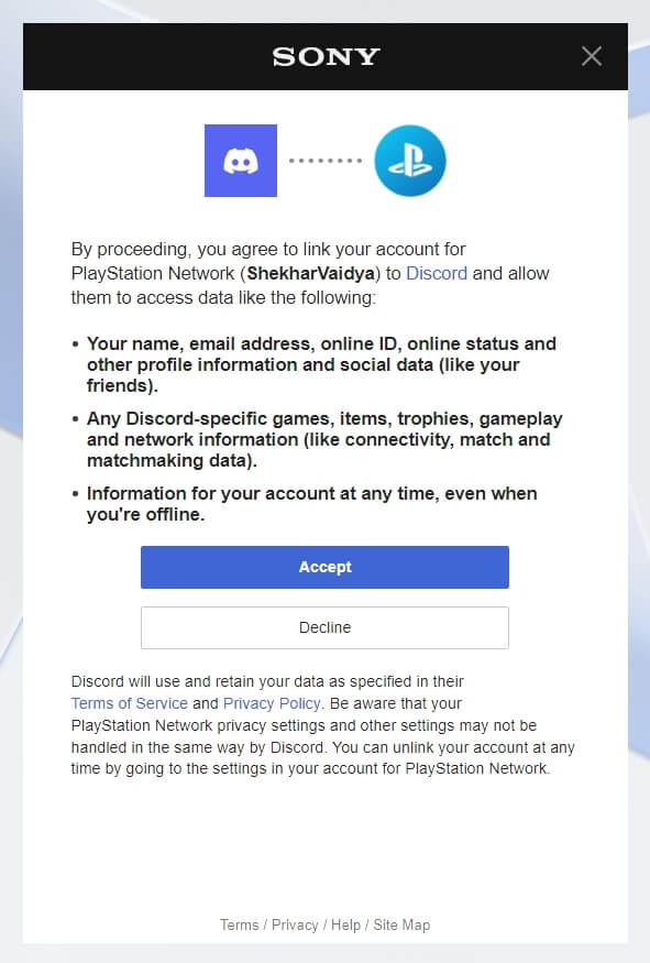 Подключить учетную запись PlayStation Network к Discord - Discord на PS4 и PS5