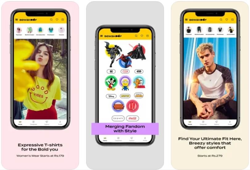 Bewakoof - Meilleures Applications de Shopping de Vêtements en Inde