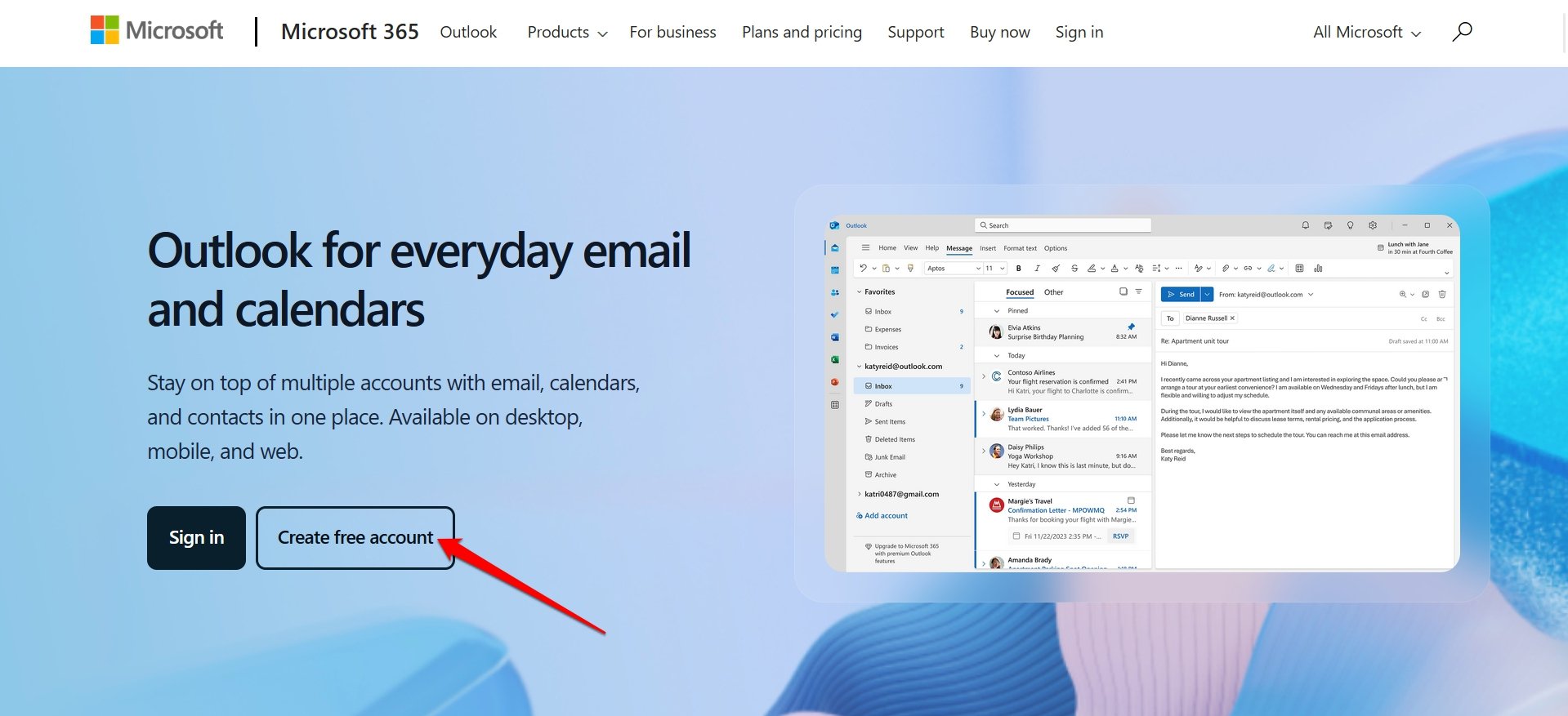 crea un account hotmail gratuito